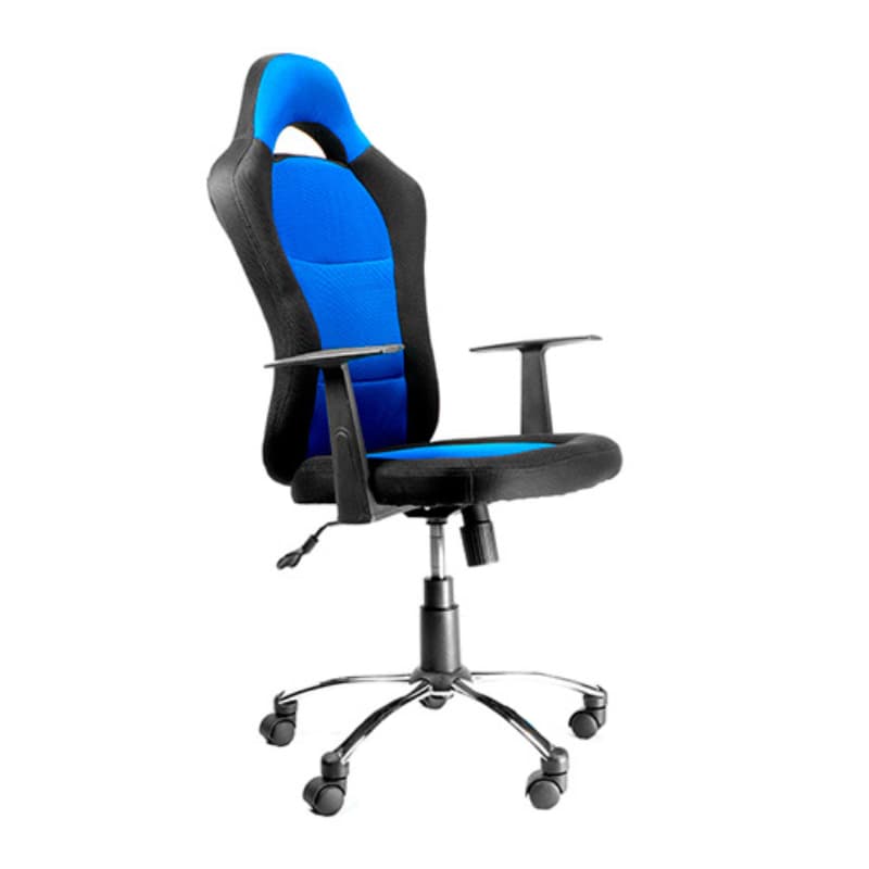 Silla Gamer Drakon Xtech Negro-Azul Con Respaldo Alto Estilo Deportivo - Imagen 1