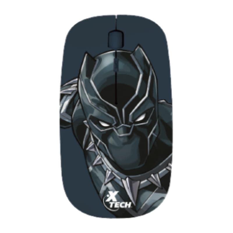 MOUSE XTECH XTM-M340BP MARVEL AVENGERS BLACK PANTER FLAT WIRELESS 24GHZ(XTM-M340BP) - Imagen 1
