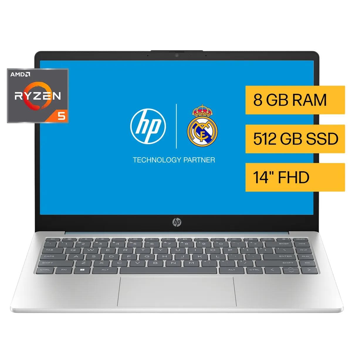 NOTEBOOK HP 14-EM0027LA RYZEN 5 7520U 8GB 512GB 14 FHD W11H (A4GV3LAAC8) - Imagen 1
