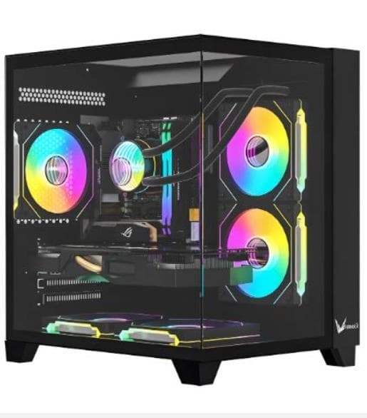 GABINETE GAMER FORMULA V LINE CRYSTAL Z9M FLOE BLACK (MATX 5 FANS ARGB) - Imagen 1