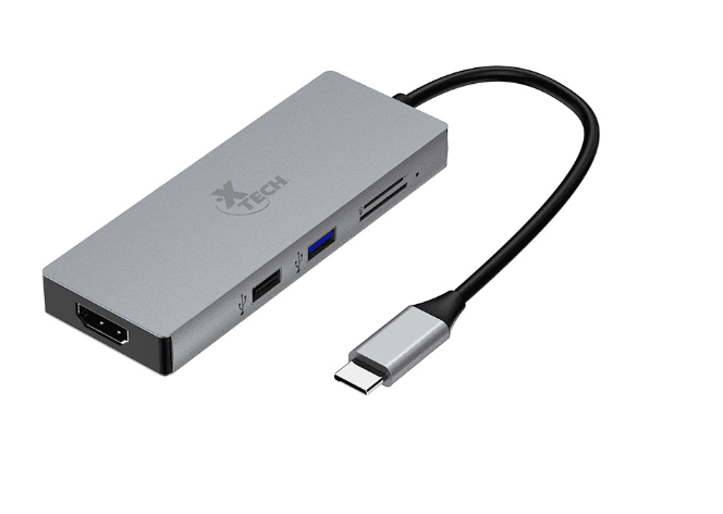 ADAPTADOR MULTIPUERTO XTECH 5 en 1 CON CONEXION USB-C (XTC-564) - Imagen 1