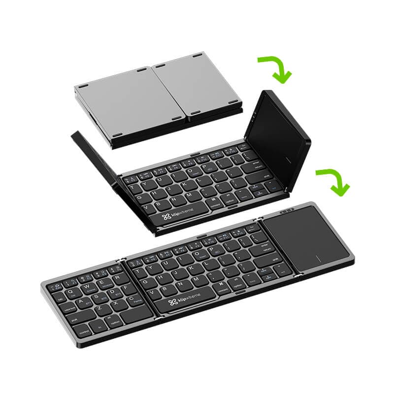 TECLADO INALAMBRICO KLIPXTREME FLEXPLIT PLEGABLE CON PANEL TACTIL BLUETOOTH® (KCK-650S-BK) - Imagen 1