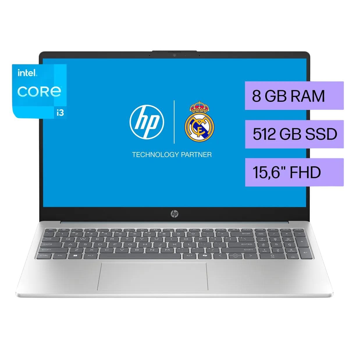 NOTEBOOK HP 15-FD0232LA i3-N305 8GB 512GB 15 6 FHD W11HSL (B9TS8LAAC8) - Imagen 1