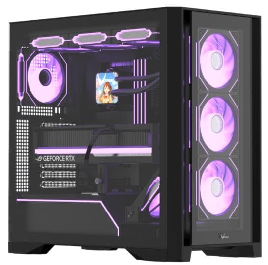 GABINETE GAMER FORMULA V LINE AIR POWER G8 FLOE BLACK - Imagen 1