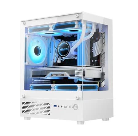 GABINETE GAMER FORMULA V LINE CRYSTAL Z1CM PLUS WHITE - Imagen 1