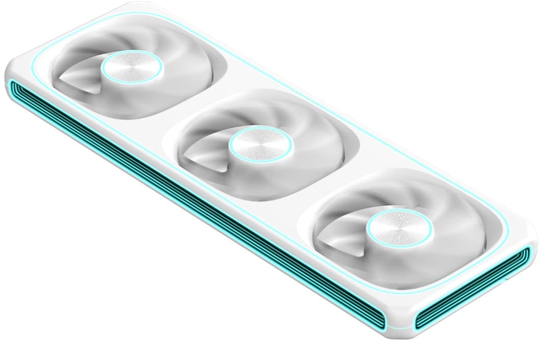 TRIPLE FAN FORMULA V LINE AIR FUSION 3 WHITE REVERSE ARGB 360MM - Imagen 1