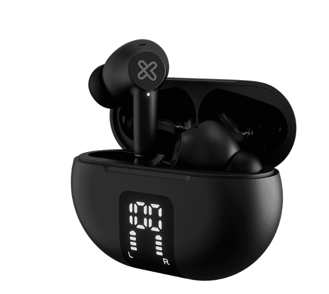 AURICULAR KLIPXTREME EDGEBUDS CANC SONIDO C IND LED 22HS TWS IPX4 NEGRO (KTE-755BK) - Imagen 1