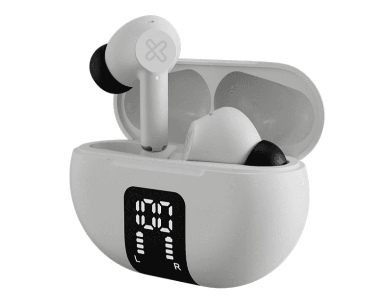 AURICULAR KLIPXTREME EDGEBUDS CANC SONIDO C IND LED 22HS TWS IPX4 BLANCO (KTE-755WH) - Imagen 1