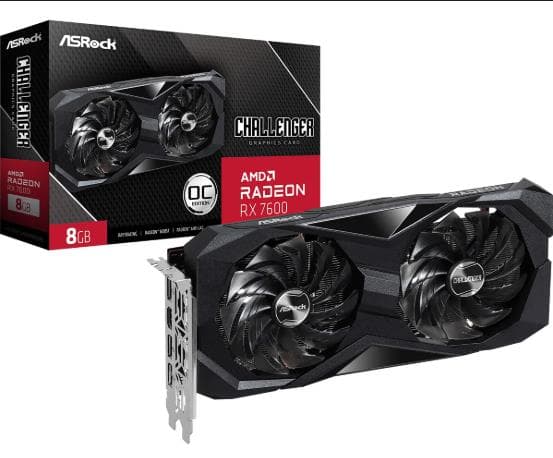 PLACA ASROCK RADEON RX7600 CHALLENGER D 8GB OC (90-GA41ZZ-00UANZ) - Imagen 1