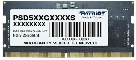 MEMORIA PATRIOT SODIMM DDR5 8GB 5600MHZ (PSD58G560041S) - Imagen 1