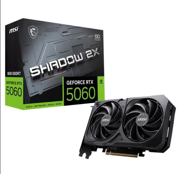 GPU MSI GEFORCE RTX 5060TI SHADOW 2X OC PLUS 8G G506T-8S2CP - Imagen 1