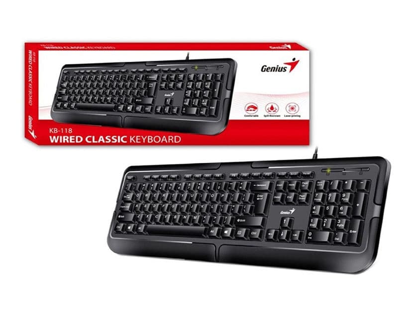 Teclado Genius KB-118 II Black USB SP CB - Imagen 1