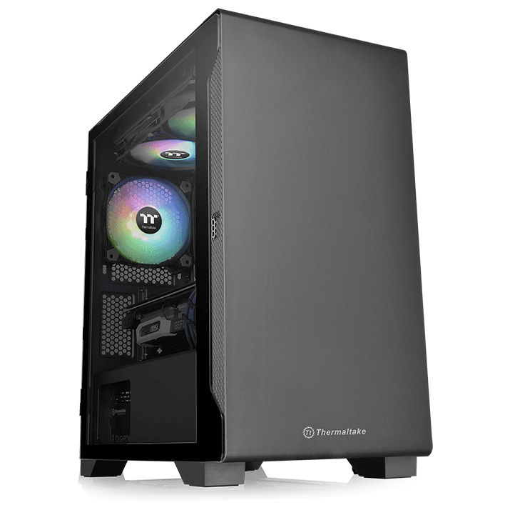 Gabinete TT S100 Mid-Tower TG Fan x1 Black (5084) · Thermaltake