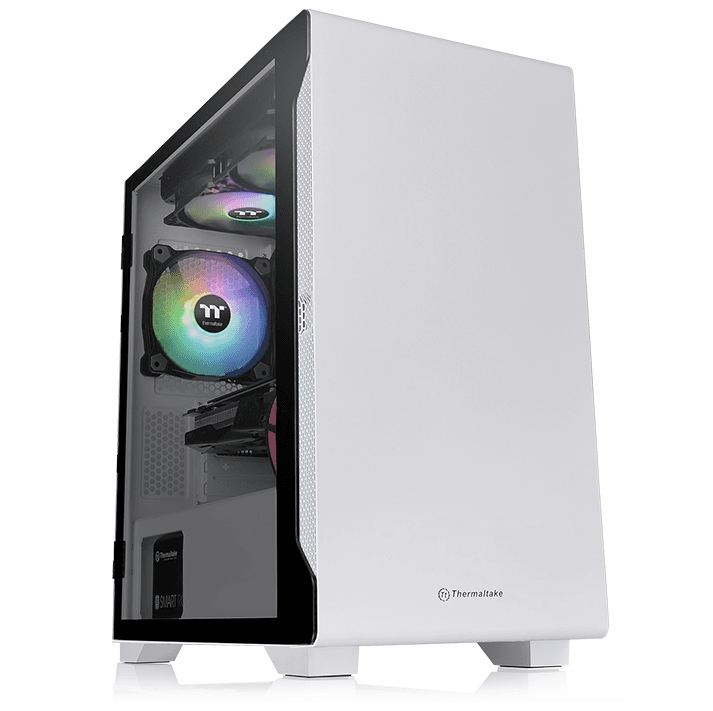 Gabinete TT S100 Mid-Tower TG Fan x1 White (5091) · Thermaltake