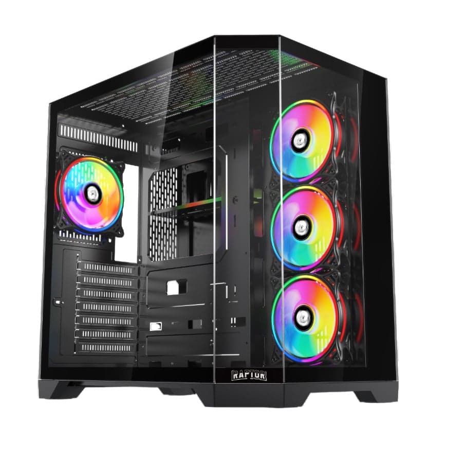 Gabinete Raptor Eclypse TG x2 Mid-Tower RGB Fan x4 (6711) · RAPTOR
