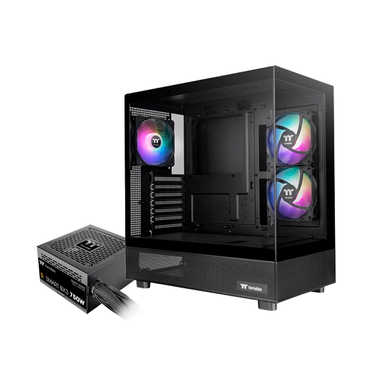 Gabinete TT View 270 Plus Lite Fan ARGB x3 TG x2 c/Fuente 750W Bronze (4506) · Thermaltake