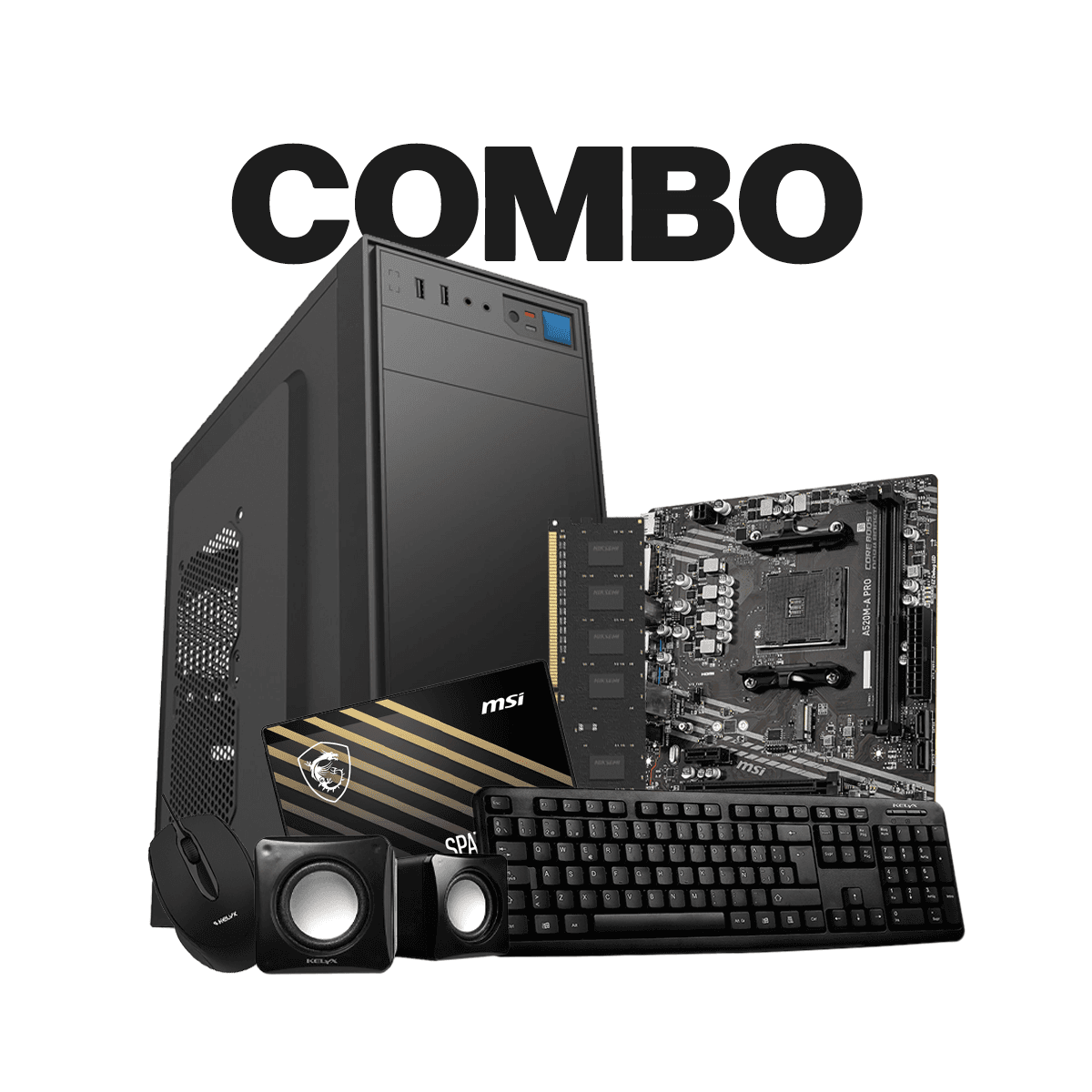 Pc Kelyx Kit 728-20 / MB MSI A520 / Mem Hiksemi 8G 3200 Hiker / SSD MSI 480G · Sistemas