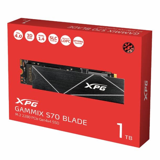 HD SSD 1TB ADATA XPG GAMMIX S70 BLADE M.2 NVME GEN4 7400MB/S 2280 - Imagen 1