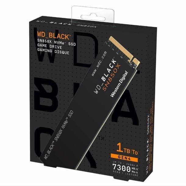 HD SSD 1TB WD BLACK SN850X M.2 NVME GEN4 7300MB/S - Imagen 1