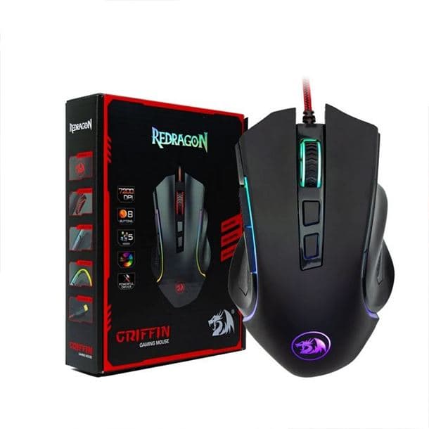 MOUSE REDRAGON GRIFFIN M607 RGB BLACK - Imagen 1