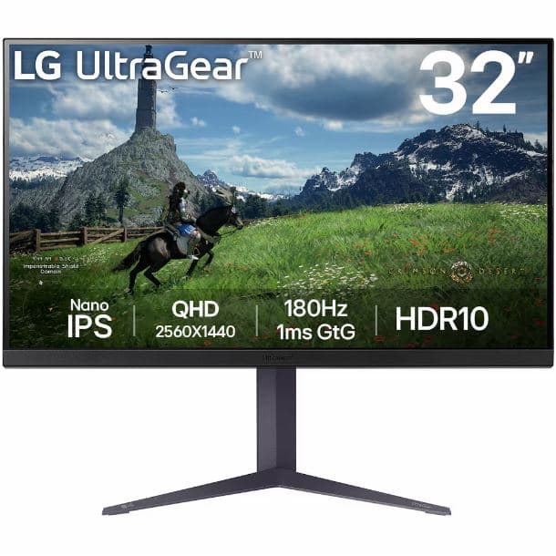 MONITOR GAMER LG 32" 32GS85Q-B NANO IPS QHD 1MS 180HZ - Imagen 1