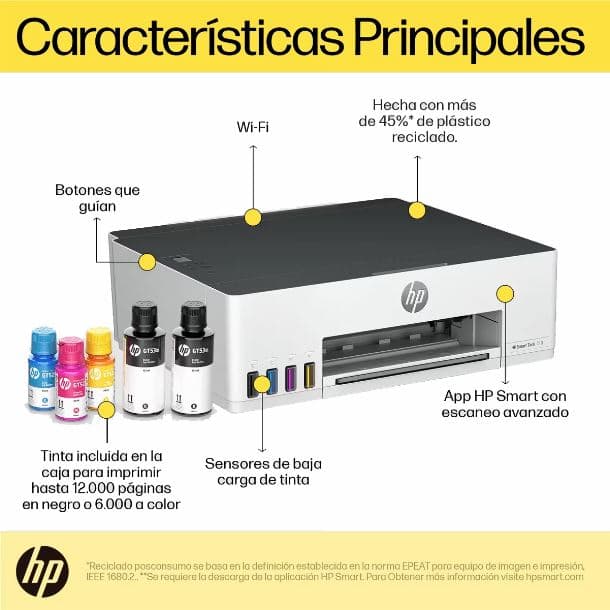 IMPRESORA WIRELESS HP SMART TANK 210 3D4L3A - Imagen 1