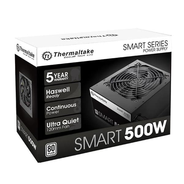 FUENTE 500W THERMALTAKE SMART 80 PLUS WHITE · Thermaltake