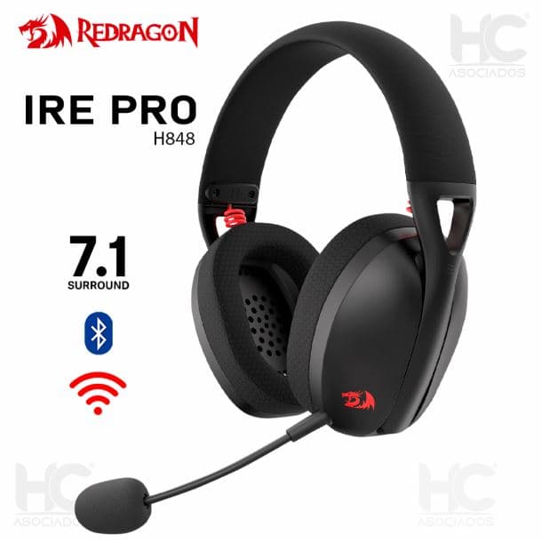AURICULAR WIRELESS REDRAGON H848 IRE PRO BLACK · Redragon