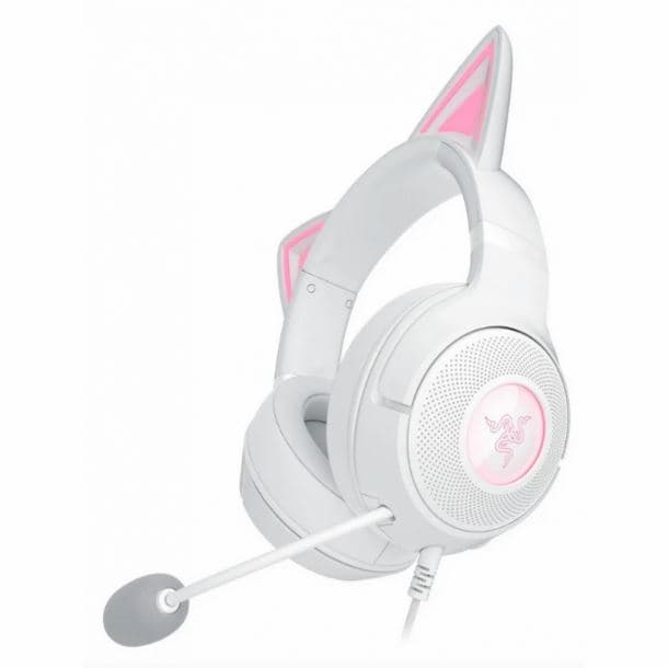 AURICULAR GAMER RAZER KRAKEN KITTY V2 WHITE USB RGB RZ04-04730600-R3U1 - Imagen 1
