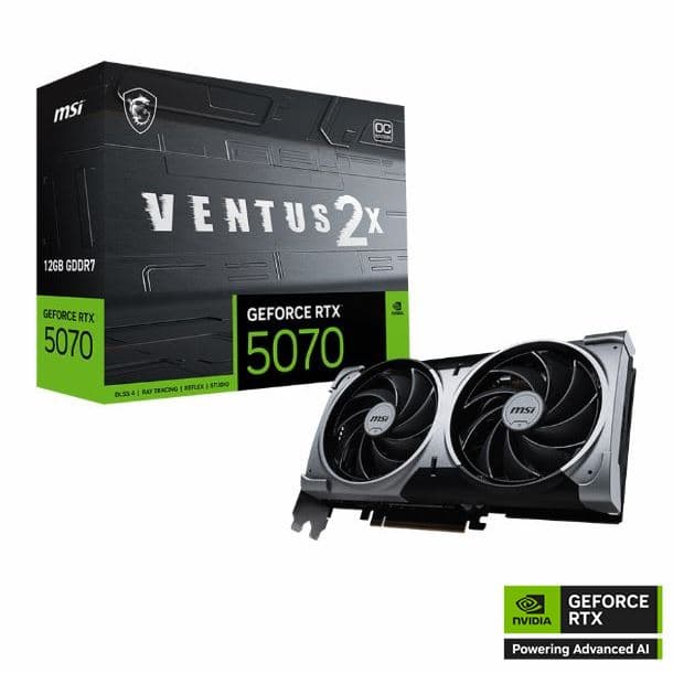 PLACA DE VIDEO GeForce RTX 5070 12GB MSI VENTUS 2X OC - Imagen 1