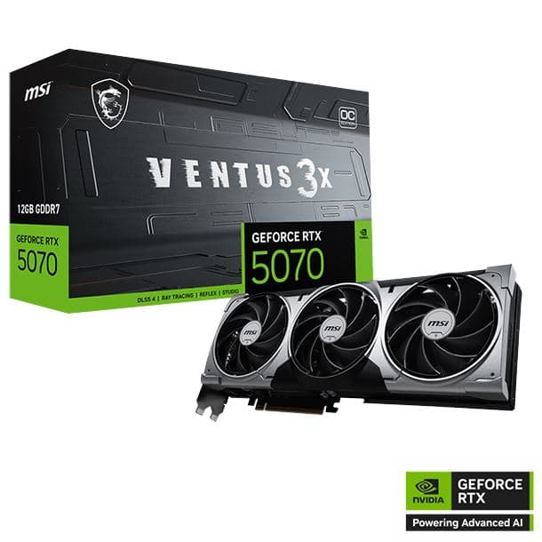 PLACA DE VIDEO GeForce RTX 5070 12GB MSI VENTUS 3X OC · NVIDIA