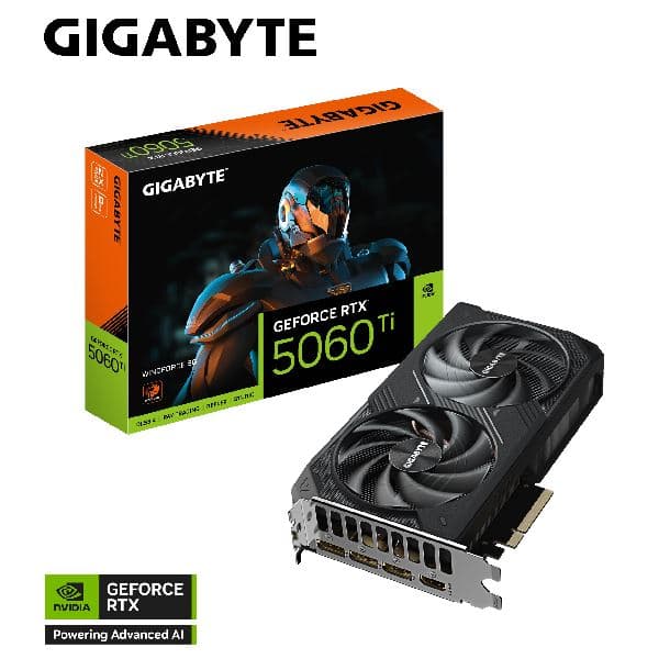PLACA DE VIDEO GeForce RTX 5060 TI 8GB GIGABYTE WINDFORCE - Imagen 1
