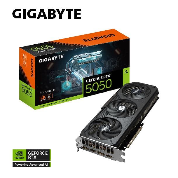 PLACA DE VIDEO GeForce RTX 5050 8GB GIGABYTE GAMING OC · NVIDIA