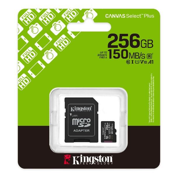 MEMORIA MICRO SD KINGSTON 256GB CANVAS SELECT PLUS CADAPT (SDCS3256GB) - Imagen 1