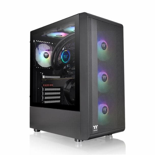 GABINETE THERMALTAKE S200 TG 4FAN ARGB BLACK · Thermaltake