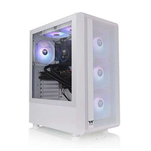 GABINETE THERMALTAKE S200 TG 4FAN ARGB SNOW WHITE · Thermaltake