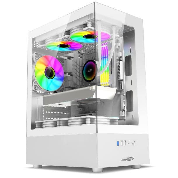 GABINETE SENTEY H10 ARGB WHITE VIDRIO LATERAL Y FRONTAL 5FAN ARGB - Imagen 1