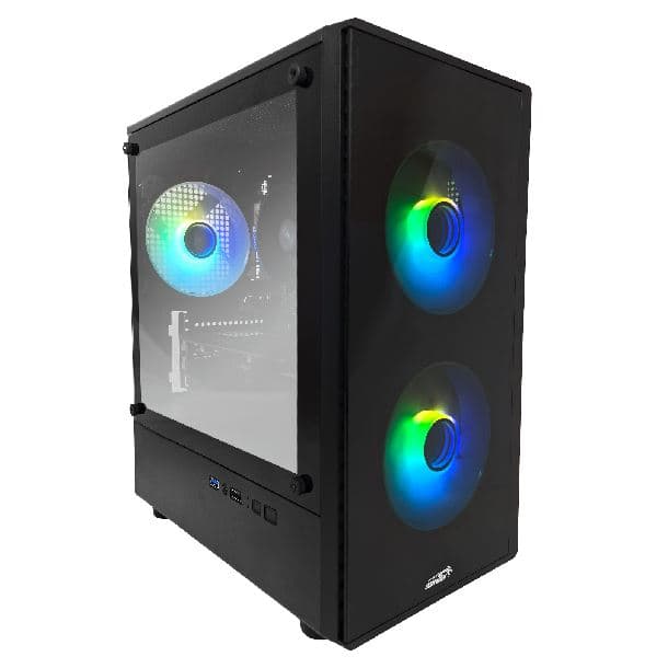 GABINETE SENTEY T5 BLACK TG LATERAL Y FRONTAL 3FAN ARGB - Imagen 1