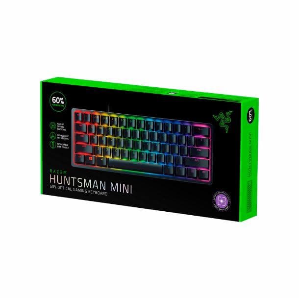 TECLADO GAMER 60% RAZER HUNTSMAN MINI PURPLE SWITCH ESPAÑOL RZ03-03392900-R311 - Imagen 1