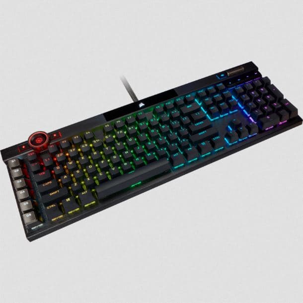 TECLADO CORSAIR GAMER K100 RGB BLACK OPTOMECH - Imagen 1