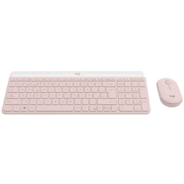 TECLADO Y MOUSE SLIM WIRELESS LOGITECH MK470 ROSE 920-011312 - Imagen 1