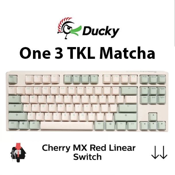 TECLADO MECANICO DUCKY ONE 3 TKL MATCHA CHERRY MX RED DOUBLE SHOT PBT ESPAÑOL - Imagen 1