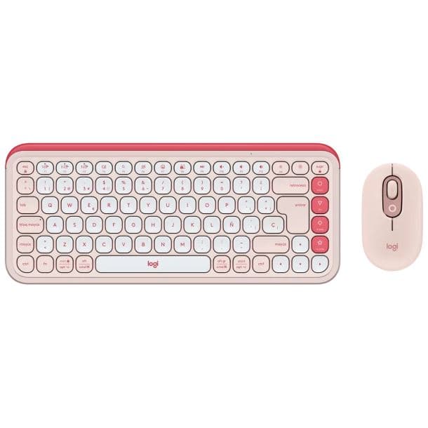 KIT TECLADO Y MOUSE LOGITECH POP ICON ROSA 920-013053 - Imagen 1