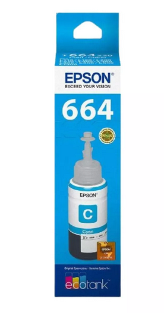 Epson Original T664220-Al - Botella de Tinta, Cyan P/L200/L210/L355/L555