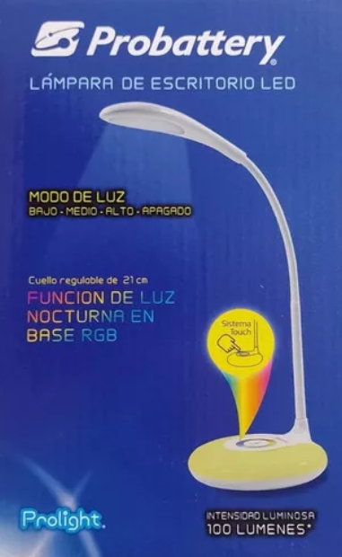 Luz de Escritorio Probattery Con Base Rgb (Il-Vel.Dl037-B)