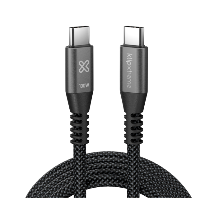 Cable Klipxtreme Kx Power Go 550 Kx Usb-C Cable 100W 480Mbps 6Ft/3M Braided (Kac-550-10Ft)