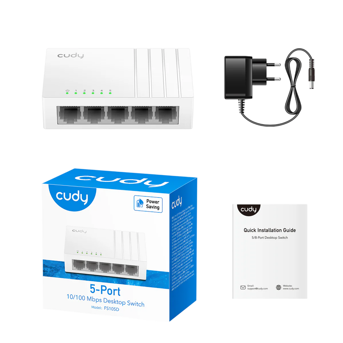 Switch Cudy 5-Port 10/100 Mbps Desktop Switch 5-Port 10/100  Fs105D_Us V3.0