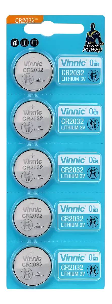 Blister de Pilas Vinnic Litio 3V 2032 X5 Unidades (Cr2032)