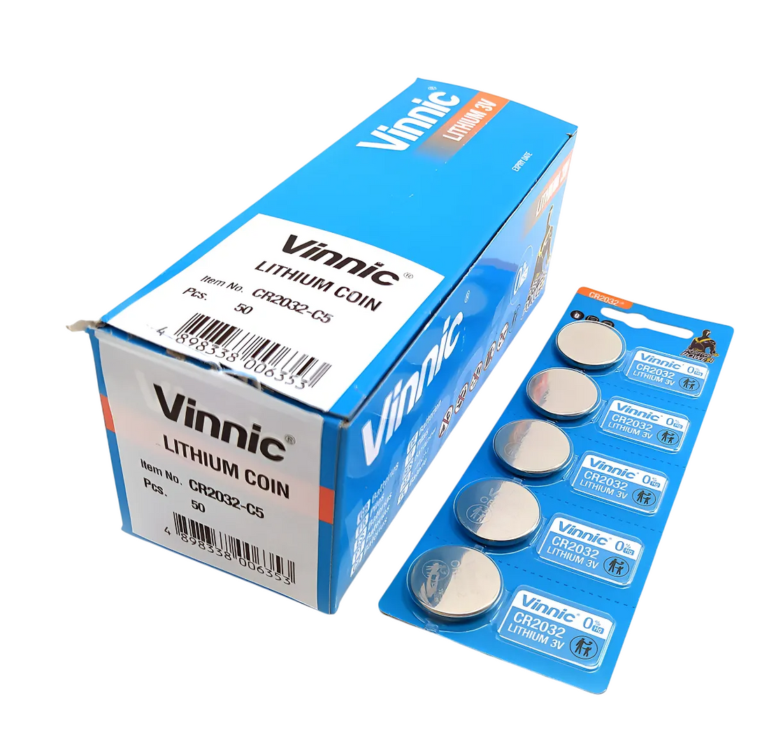 Blister de Pilas Vinnic Litio 3V 2032 X5 Unidades (Cr2032)