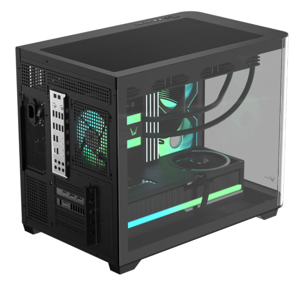 Gabinete Gamer Formula V Line Crystal U2M Floe Black Sin Controladores Rgb (Matx, 3 Fans Floe 12Bk A